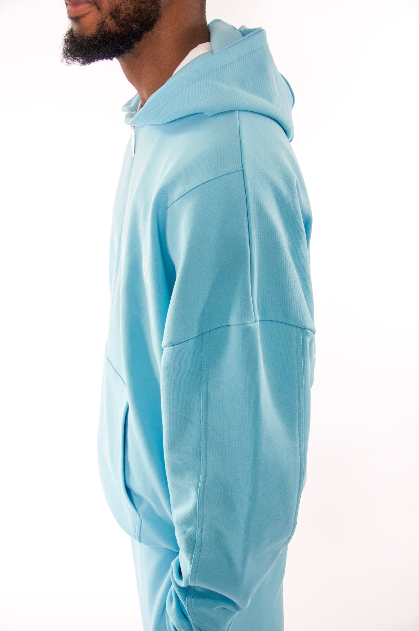 SAVAGI Basic Zip-Hoodie Baby Blue