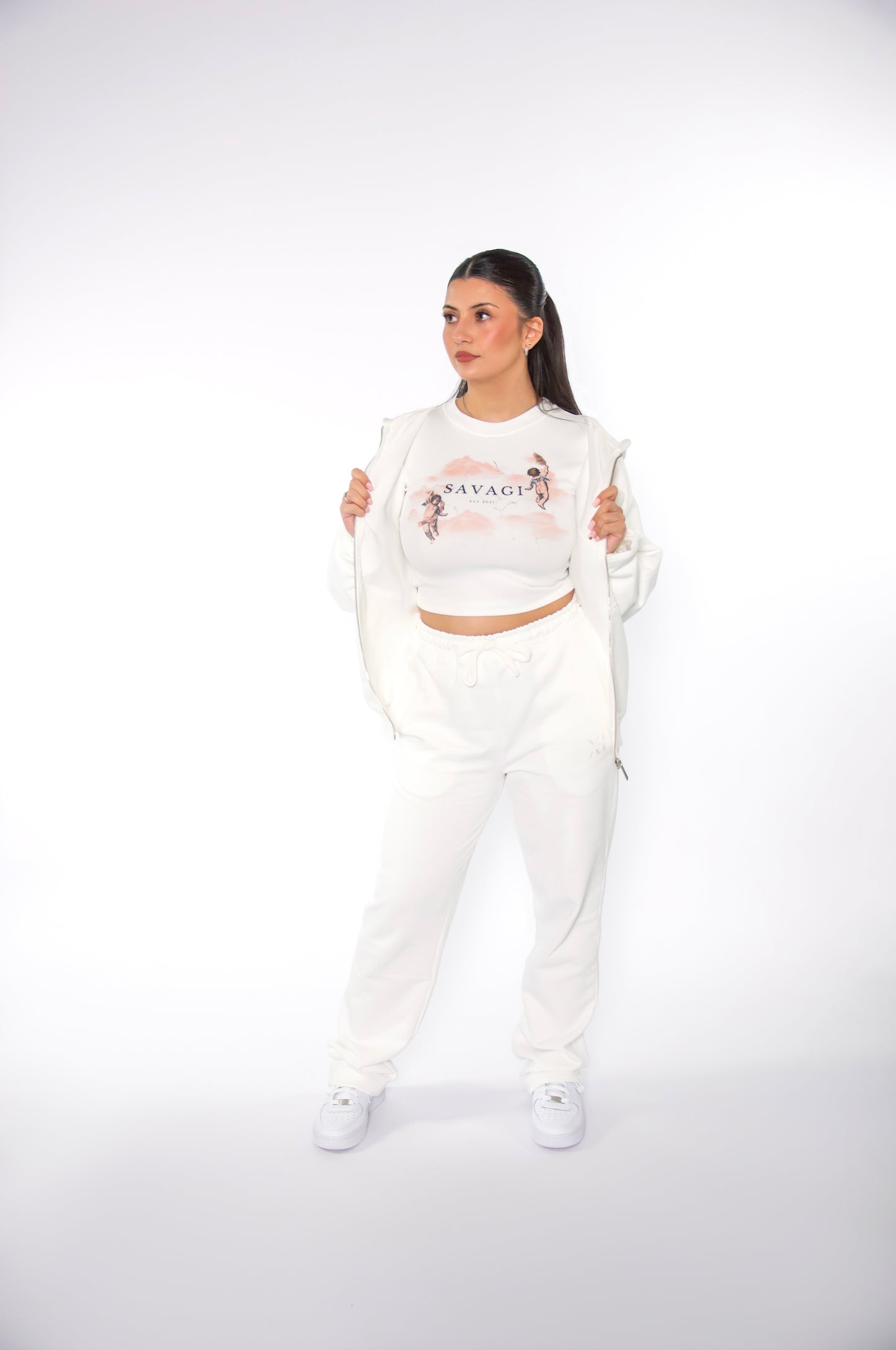 SAVAGI Angels Crop Top Off-White