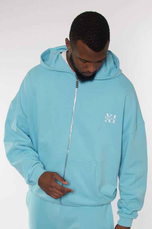 SAVAGI Basic Zip-Hoodie Baby Blue